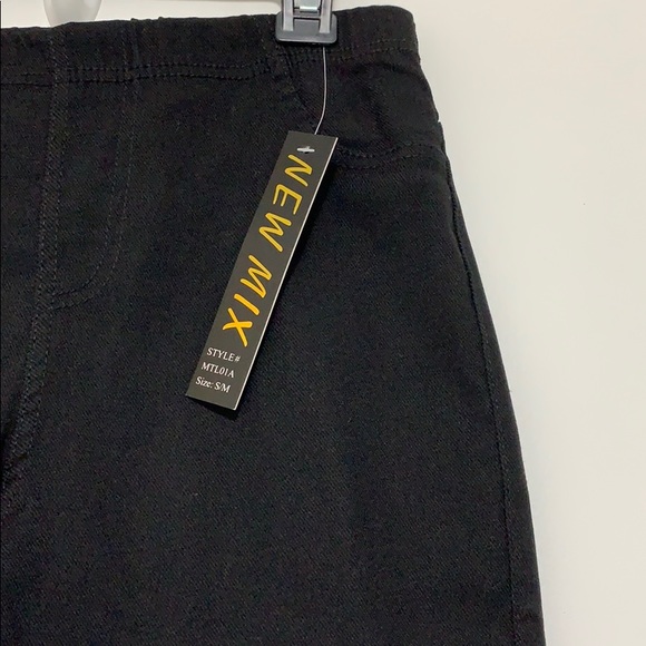 L/XL Black Moto Stretchy Biker Leggings - Picture 4 of 6